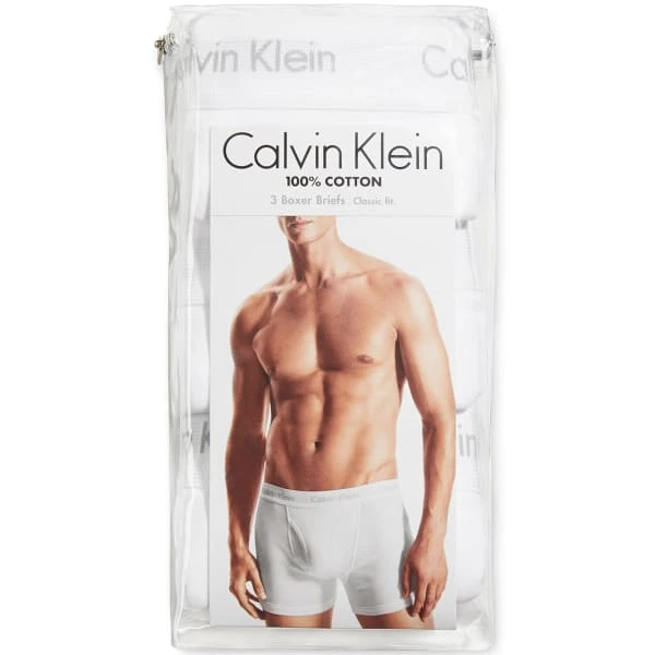 CALVIN KLEIN Men's Classic Cotton Boxer Briefs, 3 Pack 3 CALVIN KLEIN Men's Classic Cotton Boxer Briefs, 3 Pack - Image 3
