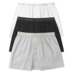 CALVIN KLEIN Men's Classic Cotton Knit Boxers, 3 Pack