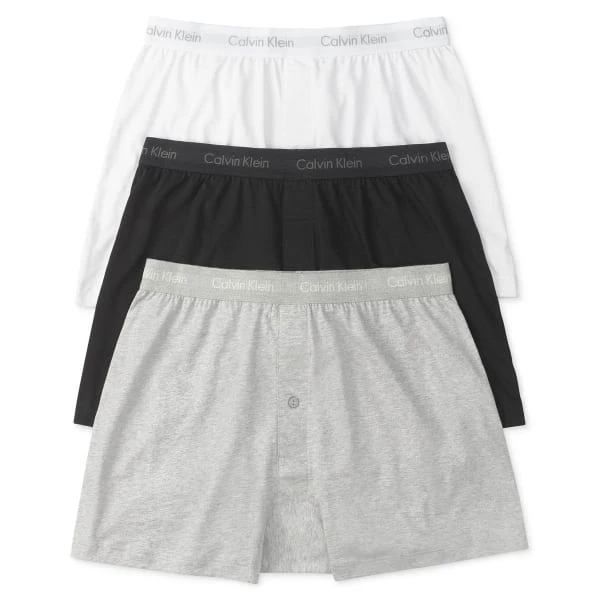 CALVIN KLEIN Men's Classic Cotton Knit Boxers, 3 Pack 1 CALVIN KLEIN Men's Classic Cotton Knit Boxers, 3 Pack