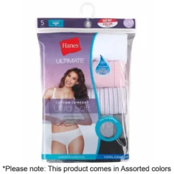 HANES Women's Ultimate Comfort Cotton Hipster Panties, 5-Pack