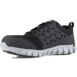 REEBOK WORK Men's Sublite Cushion Work Alloy Toe Athletic Oxford Sneaker, Black -Chic Clothing Store 2047692 001 alt3
