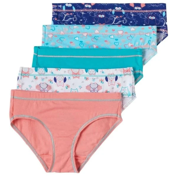 HANES Girls' Cotton Stretch Hipster Briefs, 5-Pack 1 HANES Girls' Cotton Stretch Hipster Briefs, 5-Pack