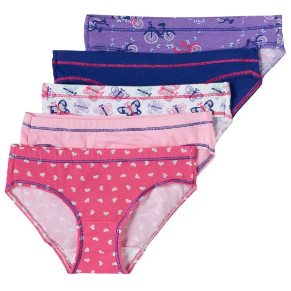 HANES Girls' Cotton Stretch Bikini Briefs, 5-Pack 1 HANES Girls' Cotton Stretch Bikini Briefs, 5-Pack