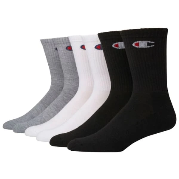 CHAMPION Men's Logo Crew Socks, 6-Pack 1 CHAMPION Men's Logo Crew Socks, 6-Pack