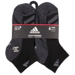 ADIDAS Boys' Cushioned Angle Stripe Quarter Socks, 6 Pack -Chic Clothing Store 2071284 001 alt3