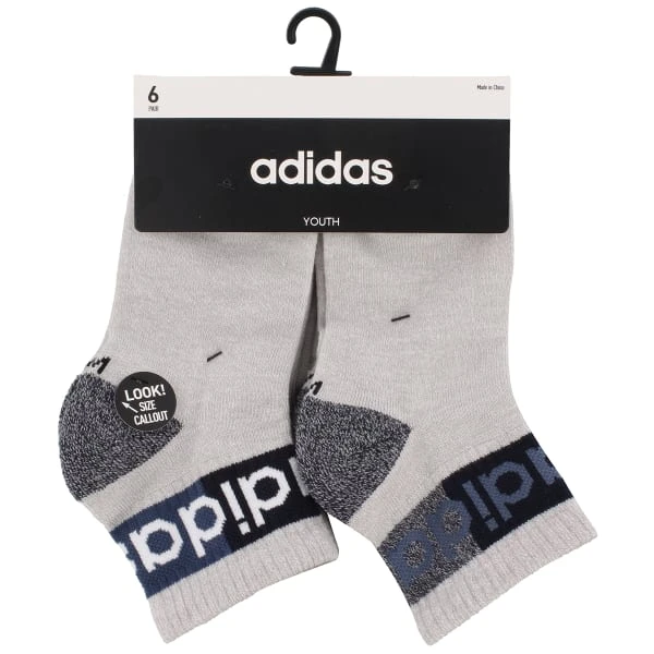 ADIDAS Kids' Blocked Linear 2.0 Quarter Socks, 6 Pack 4 ADIDAS Kids' Blocked Linear 2.0 Quarter Socks, 6 Pack - Image 4