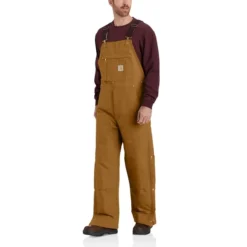 CARHARTT Men's Loose Fit Firm Duck Insulated Bib Overall -Chic Clothing Store 2076515 201 alt3