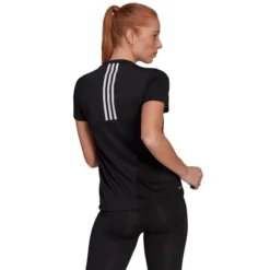 ADIDAS Women's Aeroready D2M 3-Stripe Short-Sleeve Tee 8 ADIDAS Women's Aeroready D2M 3-Stripe Short-Sleeve Tee -Chic Clothing Store 2078007 001 alt2
