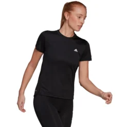 ADIDAS Women's Aeroready D2M 3-Stripe Short-Sleeve Tee 9 ADIDAS Women's Aeroready D2M 3-Stripe Short-Sleeve Tee -Chic Clothing Store 2078007 001 alt3