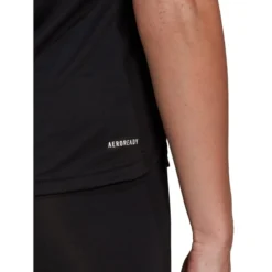 ADIDAS Women's Aeroready D2M 3-Stripe Short-Sleeve Tee 11 ADIDAS Women's Aeroready D2M 3-Stripe Short-Sleeve Tee -Chic Clothing Store 2078007 001 alt5