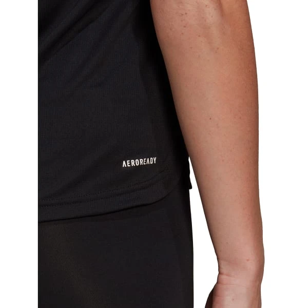 ADIDAS Women's Aeroready D2M 3-Stripe Short-Sleeve Tee 6 ADIDAS Women's Aeroready D2M 3-Stripe Short-Sleeve Tee - Image 6