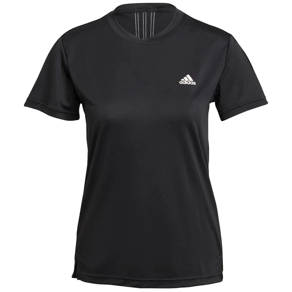 ADIDAS Women's Aeroready D2M 3-Stripe Short-Sleeve Tee 1 ADIDAS Women's Aeroready D2M 3-Stripe Short-Sleeve Tee