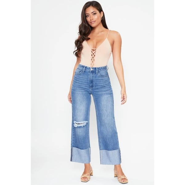 Y.M.I. Juniors' Dixie Wide Leg Jeans 4 Y.M.I. Juniors' Dixie Wide Leg Jeans - Image 4