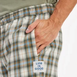 LIFE IS GOOD Putty Plaid Classic Sleep Pants 8 LIFE IS GOOD Putty Plaid Classic Sleep Pants -Chic Clothing Store 2079644 102 alt3