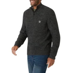 CHAPS Men's Long-Sleeve Button Mock Neck Sweater -Chic Clothing Store 2081926 003 alt2