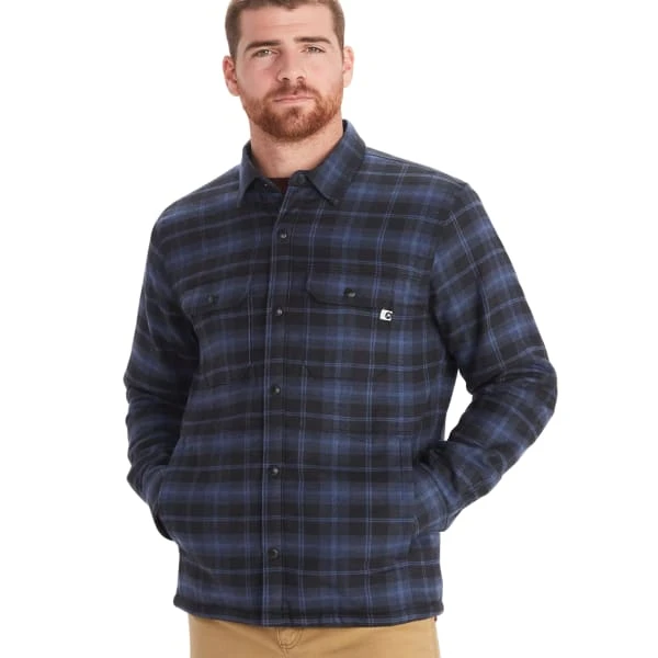 MARMOT Men's Ridgefield Heavyweight Sherpa-Lined Flannel Jacket 1 MARMOT Men's Ridgefield Heavyweight Sherpa-Lined Flannel Jacket