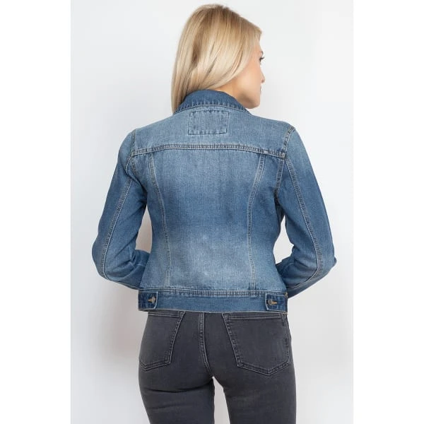 ASHLEY VINTAGE CHARM BY 26 Juniors’ Denim Jacket 2 ASHLEY VINTAGE CHARM BY 26 Juniors’ Denim Jacket - Image 2