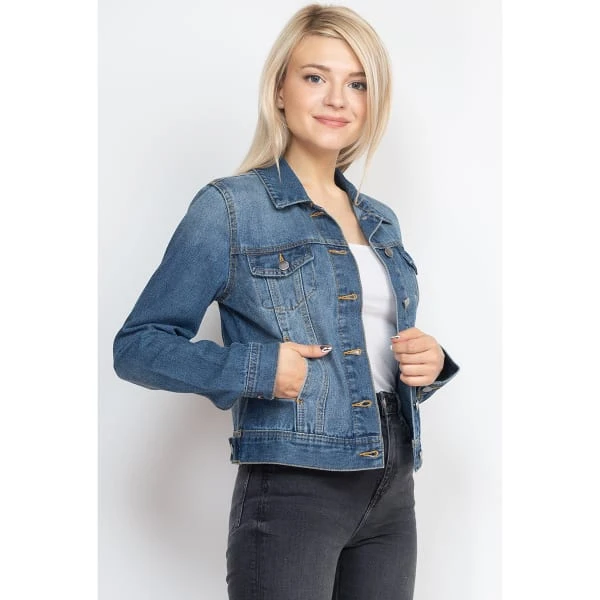 ASHLEY VINTAGE CHARM BY 26 Juniors’ Denim Jacket 3 ASHLEY VINTAGE CHARM BY 26 Juniors’ Denim Jacket - Image 3