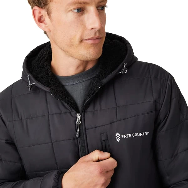 FREE COUNTRY Men's FreeCycle Bedrock Sherpa Lined Puffer Jacket 3 FREE COUNTRY Men's FreeCycle Bedrock Sherpa Lined Puffer Jacket - Image 3