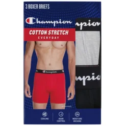 CHAMPION Men's Lightweight Stretch Boxer Briefs, 3 Pack 7 CHAMPION Men's Lightweight Stretch Boxer Briefs, 3 Pack -Chic Clothing Store 2084148 001 alt3