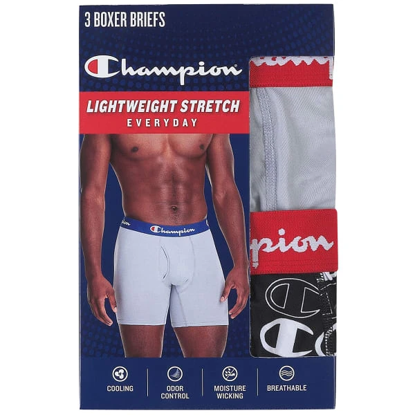 CHAMPION Men's Lightweight Stretch Boxer Brief, 3 Pack 4 CHAMPION Men's Lightweight Stretch Boxer Brief, 3 Pack - Image 4