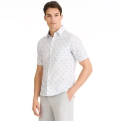 VAN HEUSEN Men's Parrot Essential Stain Shield Short-Sleeve Shirt 8 VAN HEUSEN Men's Parrot Essential Stain Shield Short-Sleeve Shirt -Chic Clothing Store 2084696 406 alt2