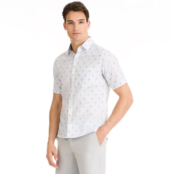 VAN HEUSEN Men's Parrot Essential Stain Shield Short-Sleeve Shirt 3 VAN HEUSEN Men's Parrot Essential Stain Shield Short-Sleeve Shirt - Image 3
