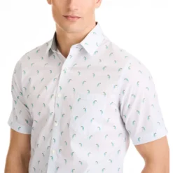 VAN HEUSEN Men's Parrot Essential Stain Shield Short-Sleeve Shirt 9 VAN HEUSEN Men's Parrot Essential Stain Shield Short-Sleeve Shirt -Chic Clothing Store 2084696 406 alt3