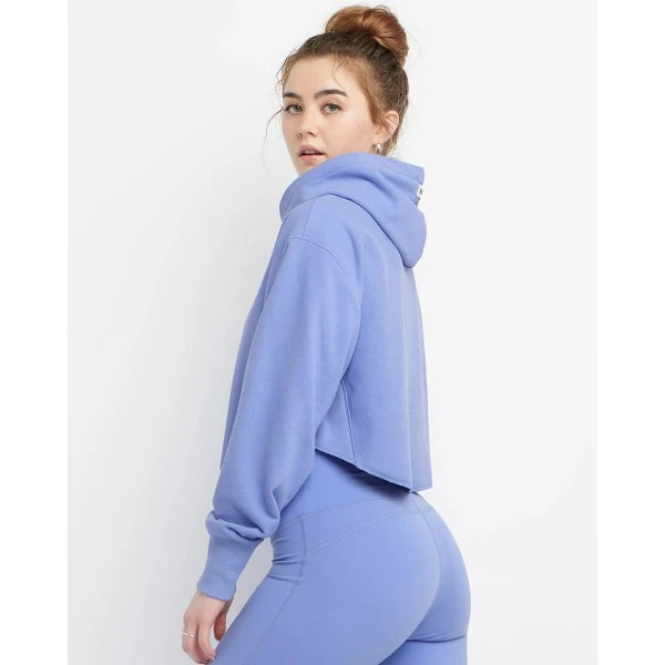CHAMPION Juniors' Reverse Weave Crop Curve Hem Hoodie 3 CHAMPION Juniors' Reverse Weave Crop Curve Hem Hoodie - Image 3