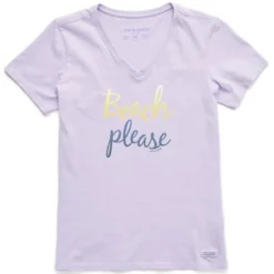 LIFE IS GOOD Women's Beach Please Short-Sleeve Vee