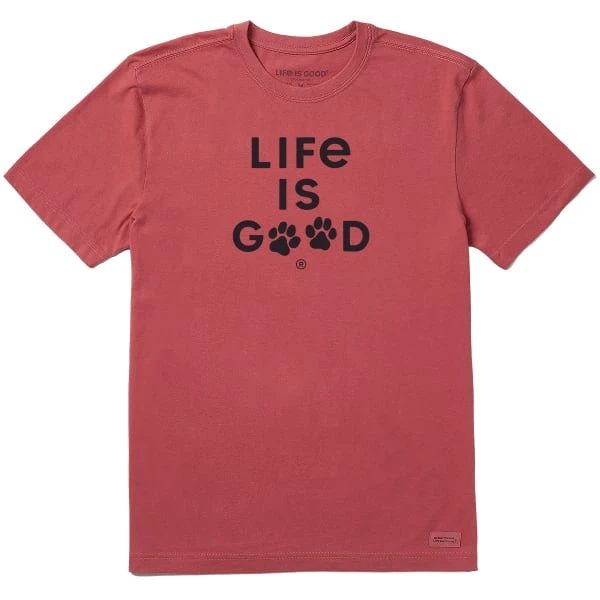 LIFE IS GOOD Men's Paw Print Short-Sleeve Crusher Tee 1 LIFE IS GOOD Men's Paw Print Short-Sleeve Crusher Tee