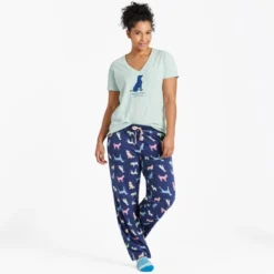 LIFE IS GOOD Women's Colorful Dogs Pattern Snuggle Up Sleep Pants -Chic Clothing Store 2087637 403 alt4