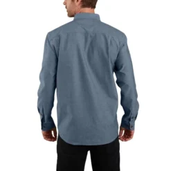 CARHARTT Men's 104368 Loose Fit Midweight Chambray Long-Sleeve Shirt -Chic Clothing Store 2089863 474 alt2