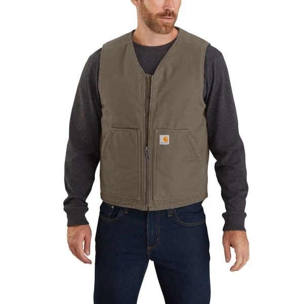 CARHARTT Men's 104394 Relaxed Fit Washed Duck Sherpa-Lined Vest, Extended Sizes 2 CARHARTT Men's 104394 Relaxed Fit Washed Duck Sherpa-Lined Vest, Extended Sizes - Image 2