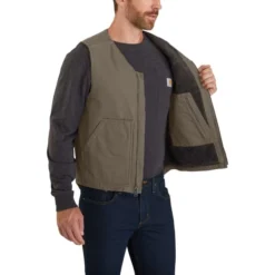 CARHARTT Men's 104394 Relaxed Fit Washed Duck Sherpa-Lined Vest, Extended Sizes 9 CARHARTT Men's 104394 Relaxed Fit Washed Duck Sherpa-Lined Vest, Extended Sizes -Chic Clothing Store 2089868 335 alt4