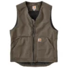 CARHARTT Men's 104394 Relaxed Fit Washed Duck Sherpa-Lined Vest, Extended Sizes