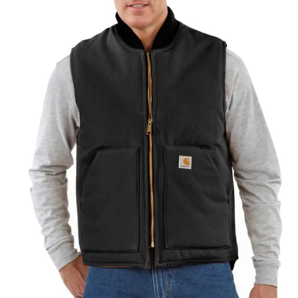 CARHARTT Men's V01 Relaxed Fit Firm Duck Insulated Rib Collar Vest, Extended Sizes 3 CARHARTT Men's V01 Relaxed Fit Firm Duck Insulated Rib Collar Vest, Extended Sizes - Image 3