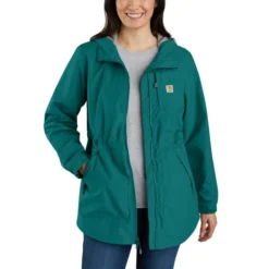 CARHARTT Women's 104221 Rain Defender Relaxed Fit Lightweight Coat -Chic Clothing Store 2090127 450 alt3